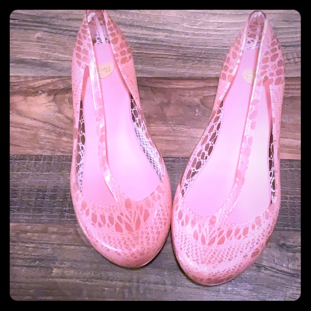 Melissa pink NWOT jelly flats 39 euro 8 US